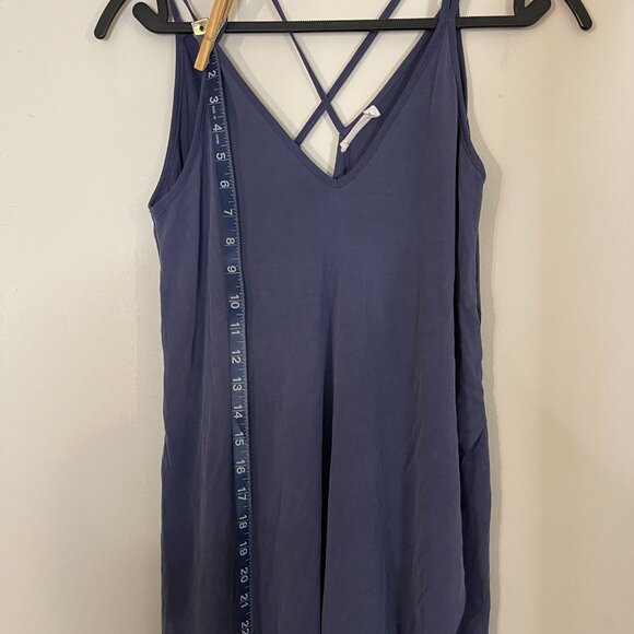 Lush XS Blue Summer Wrap Dress – Crisscross Back, High-Low Hem - Picture 7 of 11